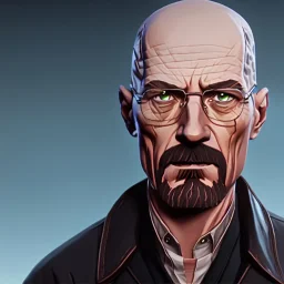 Walter white 8k realistic face with a fedora