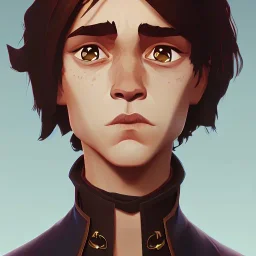 Portrait of a handsome brown haired little warlock kid by Nick Harris