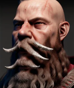 close-up portrait, Viking style, realistic, 8K, a Highly detailed face of a man, beard