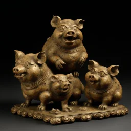 a statuette of a grotesque pig cult