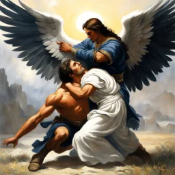 [art by László Krasznahorkai] Jacob wrestling with angel