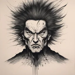 [An ink drawing by Musashi] Mental Organism Designed Only for Killing! Fear the power of a giant floating Head.