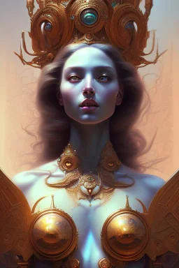 The goddess of chaos intricate elegant, highly detailed, digital painting, artstation, concept art, smooth, sharp focus, illustration, art by artgerm and greg rutkowski and alphonse mucha, heavily influenced by frank frazetta and boris vallejo