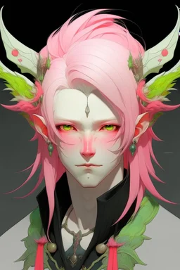 Pink hair Eladrin Male