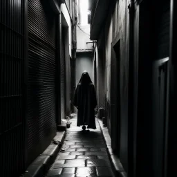 A mysterious figure in an alleyway