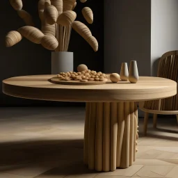 Table inspired by the rounded pasta concept