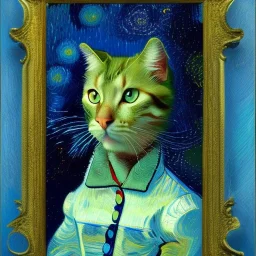 Portrait of a cat by Van Gogh