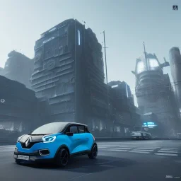 Renault Zoë, futuristic city, blue,