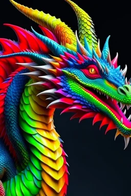 Colourful realistic but animated dragon