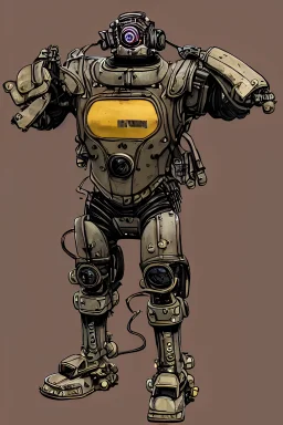 hardmesh retro futurist steampunk fallout 7 6 power armor, colossal robot, hyper realistic, art gta 5 cover, official fanart behance hd artstation by jesper ejsing, by rhads, makoto shinkai and lois van baarle, ilya kuvshinov, ossdraws, that looks like it is from borderlands and by feng zhu and loish and laurie greasley, victo ngai, andreas rocha, john harris radiating a glowing aura global illumination ray tracing hdr