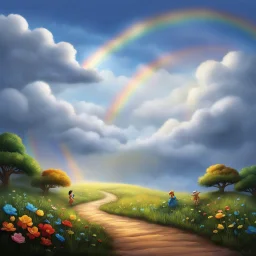 Rhymes that keep their secrets Will unfold behind the clouds And there upon the rainbow Is the answer to a never ending story Ah-ah-ah-ah-ah Story