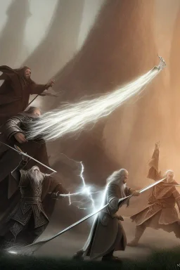 gandalf fight with saruman, 8k render