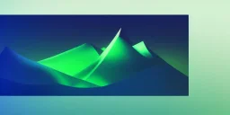 3d rendering. Abstract futuristic neon background. Fantastic landscape with glowing geometric triangular frame and mountains