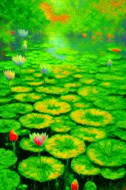 impressionism nature peace communication compassion tranquility water lillies birds