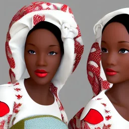 Beautiful African women Snow White high resolution 3d rendering