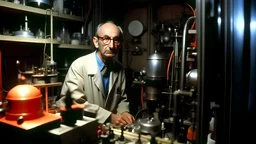 Neurosurgeon in 60s in his home Nuclear reactor small one in his lab and alot of tubes
