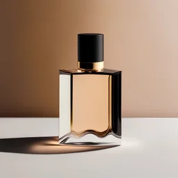 generate me an aesthetic photo of perfumes for Bold Minimalism: Embrace minimalism with a bold, singular perfume bottle as the focal point against a clean background.