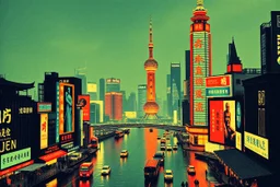 shanghai in the style of warhol