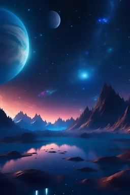 4k landscape realistic Fantasy world galaxy, space, ethereal space, cosmos, water, panorama. Palace , Background: An otherworldly planet, bathed in the cold glow of distant stars. The landscape is desolate and dark, with jagged mountain peaks rising from the frozen ground. The sky is filled with swirling alien constellations, adding an air of mystery and intrigue. Old castle of london, detailed , enhanced, cinematic, 4k,by van gogh