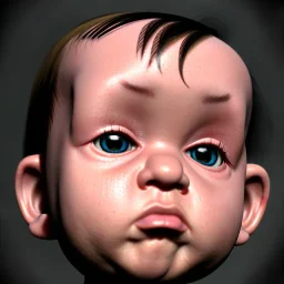 Alfred Hitchcock toddler, full body, dramatic lighting, hyper realistic