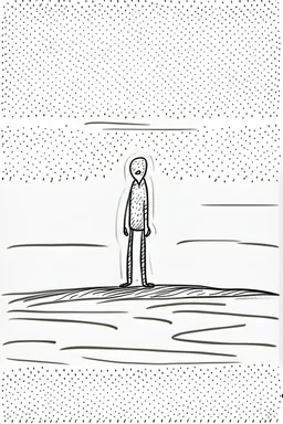 A lonely stickman, simple drawing