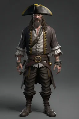 pirate, realistic style, full figure frontal view