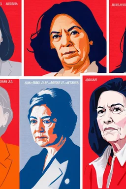 Portraits of powerful female politicians