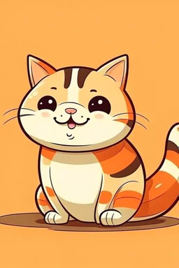 sweet illustration of a cat, in a cartoon style