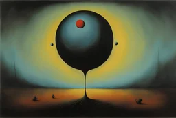 Style by Gertrude Abercrombie and Joan Miro and Arthur Secunda, abstract art, in opposition to the infinite, surreal masterpiece, harsh juxtaposition of the uncanny and banal, sharp focus, smooth, weird horror imagery by Zdzislaw Beksinski