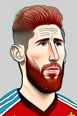 Sergio Ramos Spanish soccer player 2d cartoon