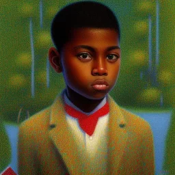 wealthy African American boy by Seurat