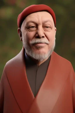 Recep Tayyip Erdogan has a beard like Papa Smurf and is cheerful.