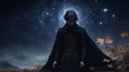 сын полуночницы выглядит как тень, сотканная из звездной пыли и опавших листьев. В его глазах – глубина ночного неба, хранящая секреты ушедших эпох. Кожа его тонка, словно пергамент, и на ней едва заметно проступают линии, напоминающие карту неведомых созвездий. Он носит одежды из темных, струящихся тканей, которые шепчут при каждом движении. Его походка тиха и грациозна, как у дикого зверя, крадущегося в ночи. В его присутствии ощущается некая отстраненность, будто он лишь гость в этом мире, н