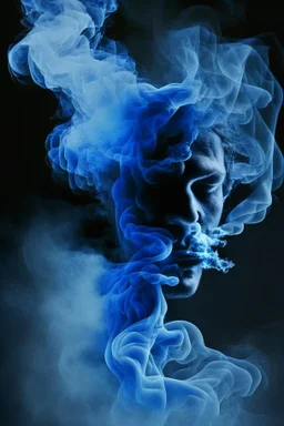 blue smoke in a shape of a smoke person smoke smoke