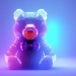 transparent multicolor crystal bear