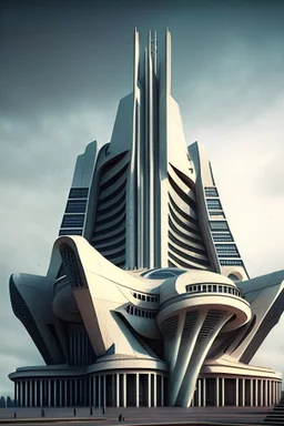 Futuristic Architecture of the building of central bank of a country