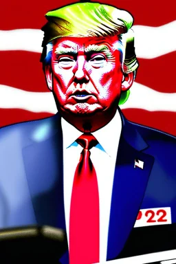 Donald Trump as drawn by Sui Ishida