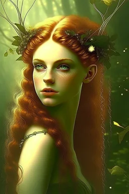 pretty girl, aged 19, ginger, faun, satyr, fantasy, attractive, narnia