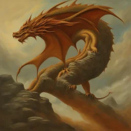 pintura alñ oleo de un dragon