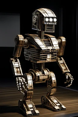 robot made out of an optic illusion effect