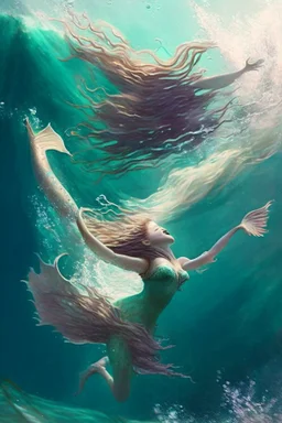 throwing a girl mermaid into the ocean