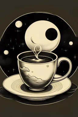 Moon and coffee retro