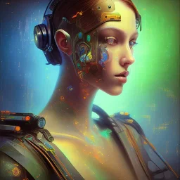 abstract painting, by mondrian, maayan jinich, green eyes, perfect face, high detail, in cyberpunk