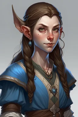 female blue elf with brown hair dnd