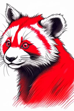 sketch of red panda