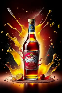 brand campaign for a new drink with orange and chili flavour with Grand Theft Auto V explosion high resolution