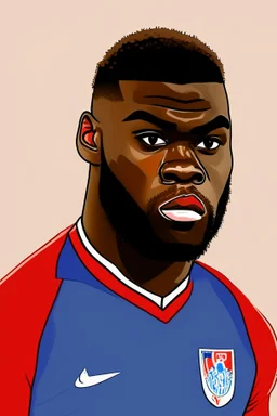 Dayot Upamecano French football player cartoon 2d