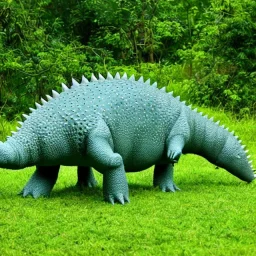 stegosaurus in the jungle eating grass