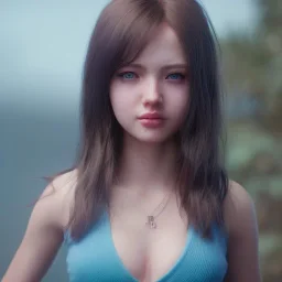 a high school girl who was showing ass, hyper details, realistis, 8k, rtx, hyper realistis, eye looks ocean blue, shy