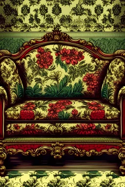 old couch vintage pattern art